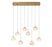 Lib & Co. CA Calcolo, 8 Light Rectangular LED Chandelier, Painted Antique Brass