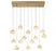 Lib & Co. CA Calcolo, 14 Light Rectangular LED Chandelier, Painted Antique Brass