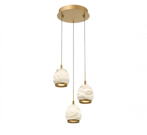 Lib & Co. CA Lucidata, 3 Light Round LED Pendant, Painted Antique Brass