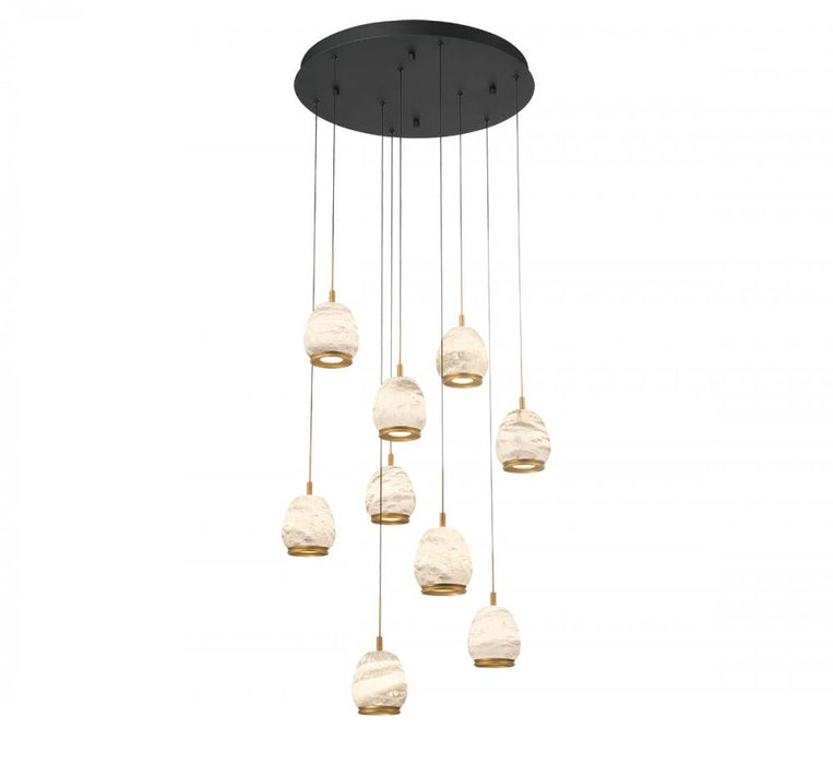 Lib & Co. CA Lucidata, 9 Light Round LED Chandelier, Matte Black