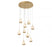 Lib & Co. CA Lucidata, 9 Light Round LED Chandelier, Painted Antique Brass