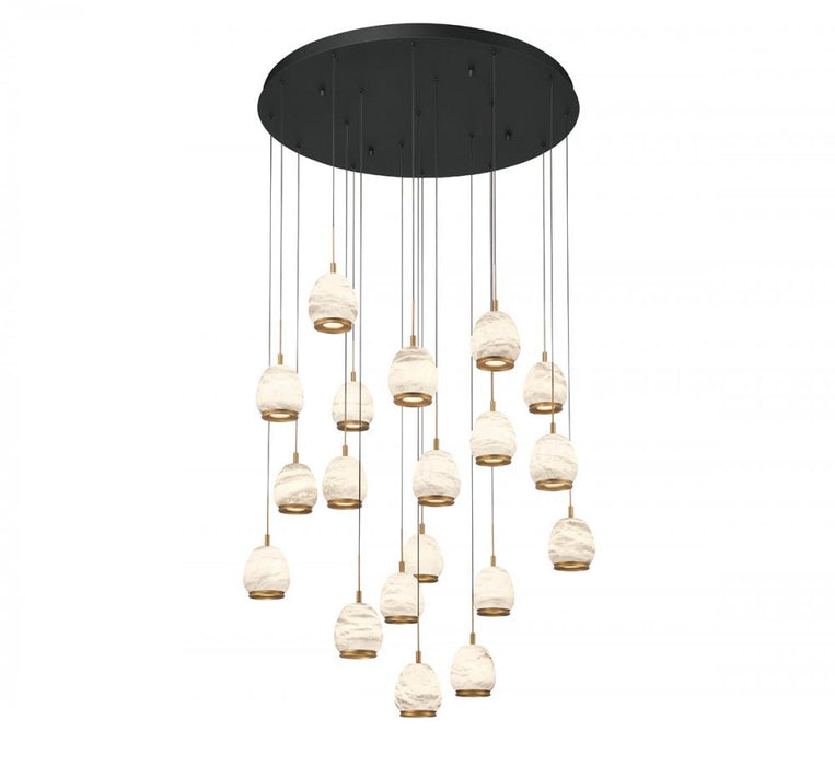 Lib & Co. CA Lucidata, 19 Light Round LED Chandelier, Matte Black