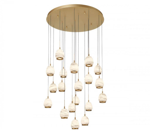 Lib & Co. CA Lucidata, 19 Light Round LED Chandelier, Painted Antique Brass