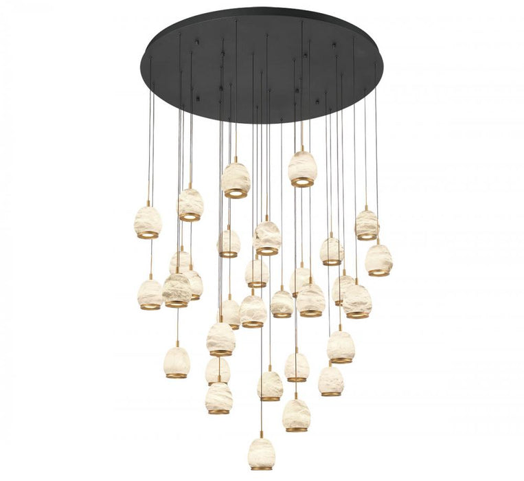 Lib & Co. CA Lucidata, 31 Light LED Grand Chandelier, Matte Black