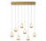 Lib & Co. CA Lucidata, 8 Light Rectangular LED Chandelier, Painted Antique Brass