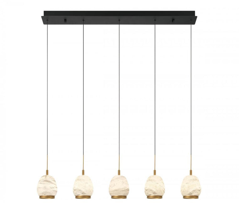 Lib & Co. CA Lucidata, 5 Light Linear LED Chandelier, Matte Black