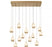 Lib & Co. CA Lucidata, 14 Light Rectangular LED Chandelier, Painted Antique Brass