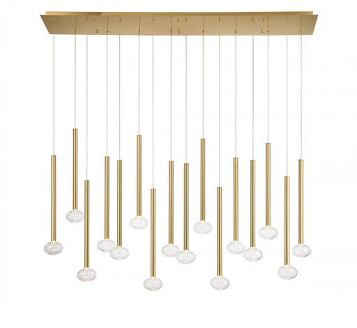Lib & Co. CA Soffio, 16 Light Linear LED Chandelier, Plated Brushed Gold