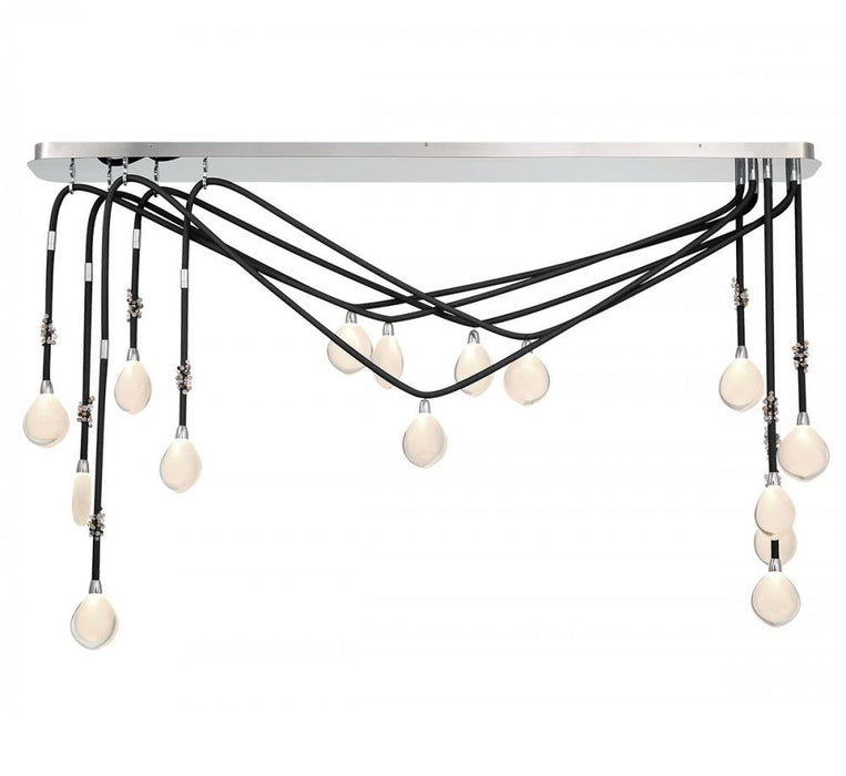 Bellissima, 15 Light Linear Chandelier, Black Sleeves | 12177-02
