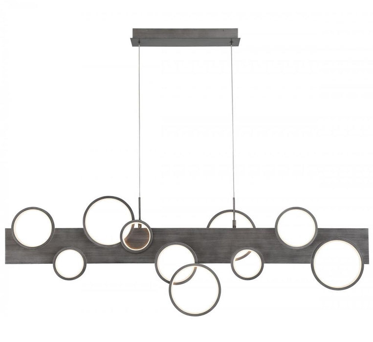 Torino, 10 Light Linear Led Chandelier, Brushed Vintage Grey | 12195-042