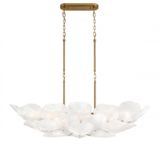 Corato, 26 Light Island Chandelier, Brushed Brass With Translucent White Glass | 12204-039