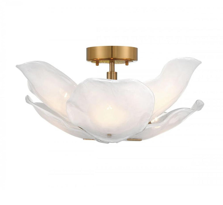 Corato , 6 Light Flushmount/pendant, Brushed Brass With White Translucent | 12205-039