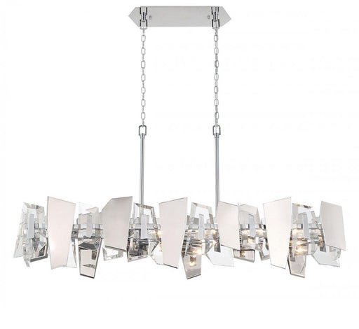 Castellana , 6 Light Linear Chandelier , Chrome , Clear Crystal | 12214-01