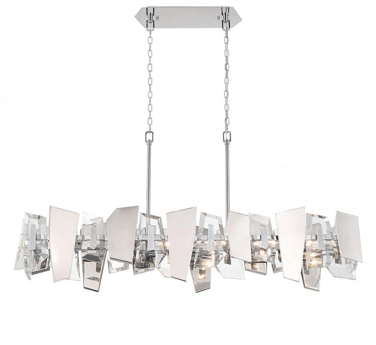 Castellana , 6 Light Linear Chandelier , Chrome , Clear Crystal | 12214-01