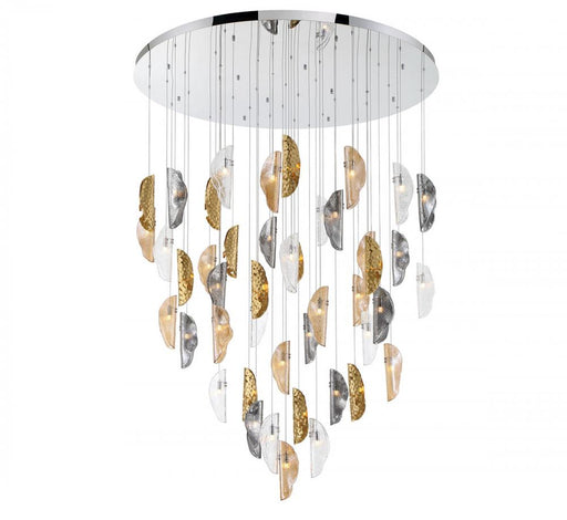 Sorrento, 45 Light Led Grand Chandelier, Mixed With Copper Leaf, Chrome Canopy | 12219-024-01