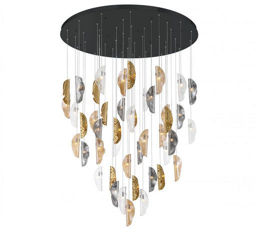 Sorrento, 45 Light Led Grand Chandelier, Mixed With Copper Leaf, Black Canopy | 12219-024-02