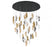 Sorrento, 45 Light Led Grand Chandelier, Mixed With Copper Leaf, Black Canopy | 12219-024-02