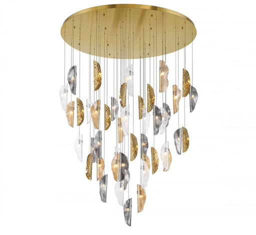 Sorrento, 45 Light Led Grand Chandelier, Mixed With Copper Leaf, Gold Canopy | 12219-024-07