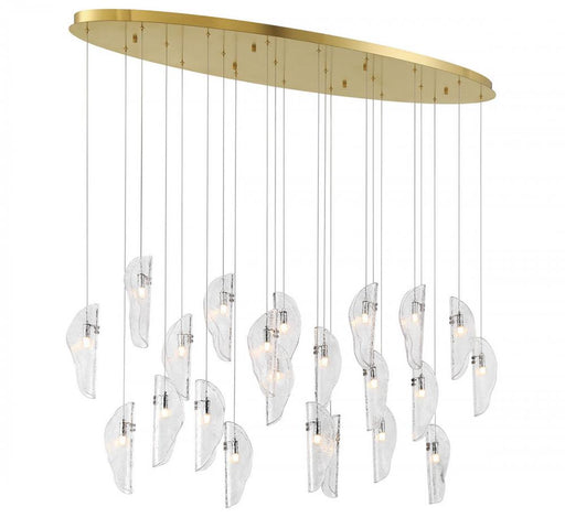 Sorrento, 22 Light Oval Led Chandelier, Clear, Gold Canopy | 12220-017-07