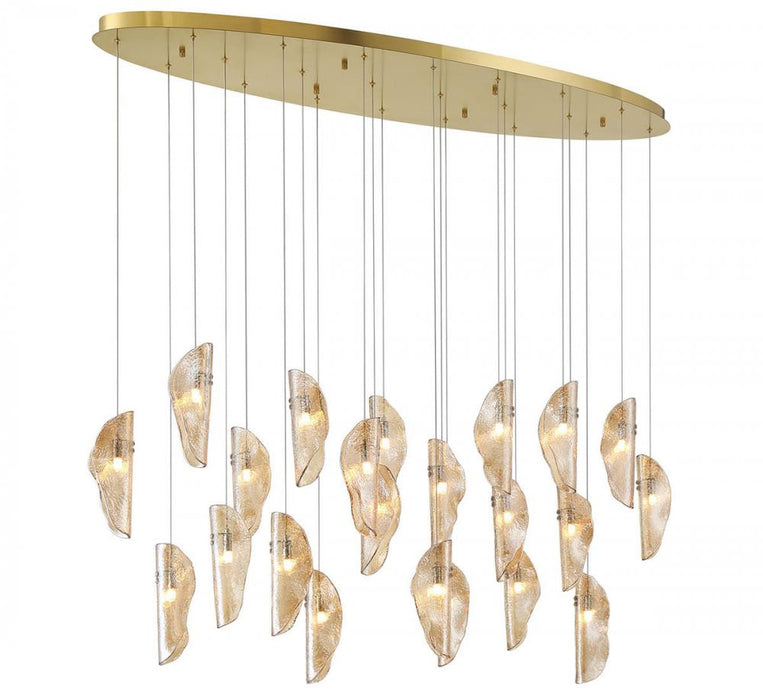 Sorrento, 22 Light Oval Led Chandelier, Amber, Gold Canopy | 12220-018-07