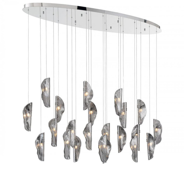 Sorrento, 22 Light Oval Led Chandelier, Smoke,chrome Canopy | 12220-019-01