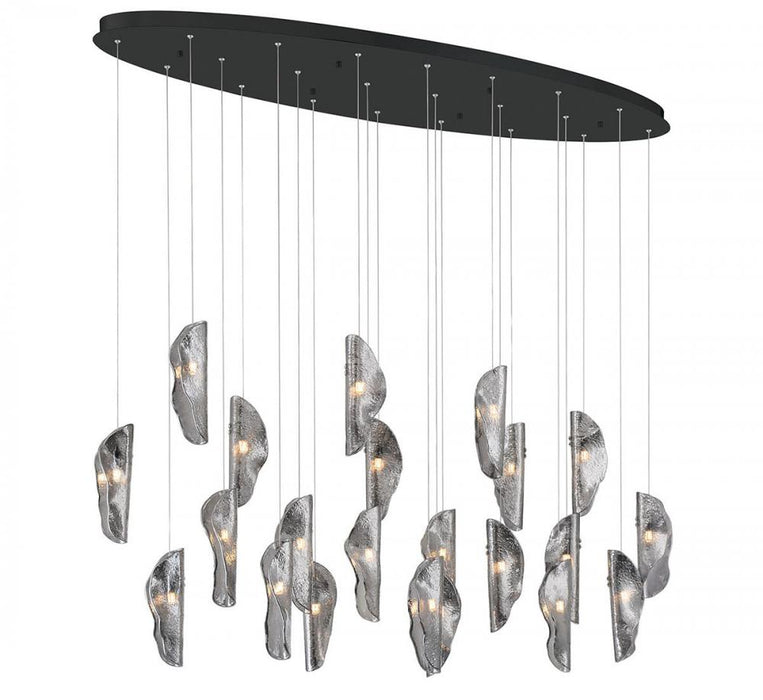 Sorrento, 22 Light Oval Led Chandelier, Smoke, Black Canopy | 12220-019-02