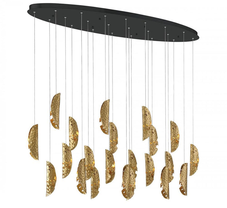 Sorrento, 22 Light Oval Ledchandelier, Copper, Black Canopy | 12220-020-02