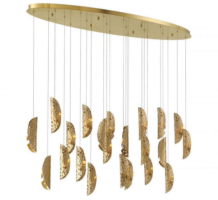 Sorrento, 22 Light Oval Led Chandelier, Copper, Gold Canopy | 12220-020-07
