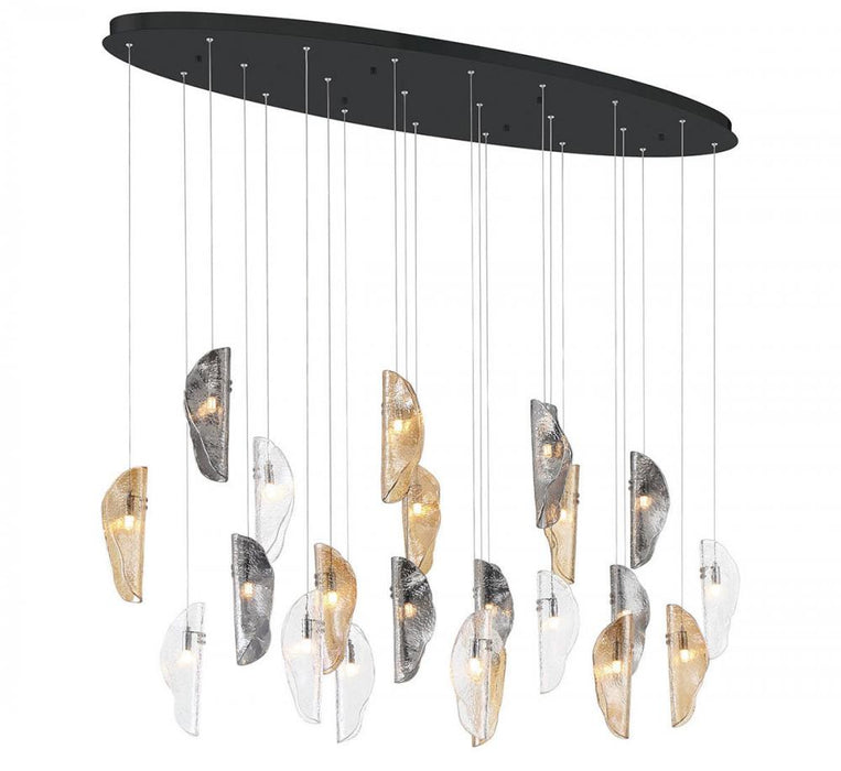 Sorrento, 22 Light Oval Led Chandelier, Mixed, Black Canopy | 12220-023-02