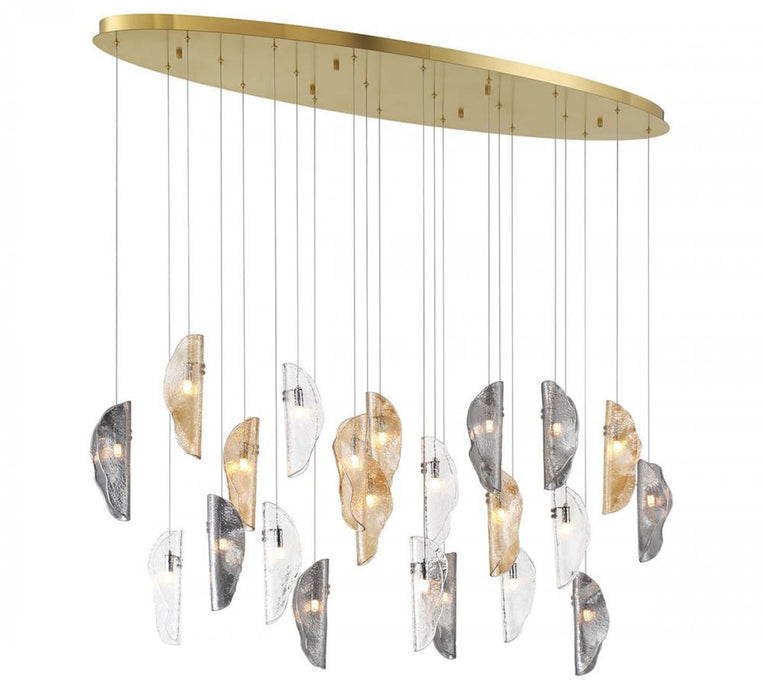 Sorrento, 22 Light Oval Led Chandelier, Mixed, Gold Canopy | 12220-023-07