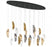 Sorrento, 22 Light Oval Led Chandelier, Mixed With Copper Leaf, Black Canopy | 12220-024-02