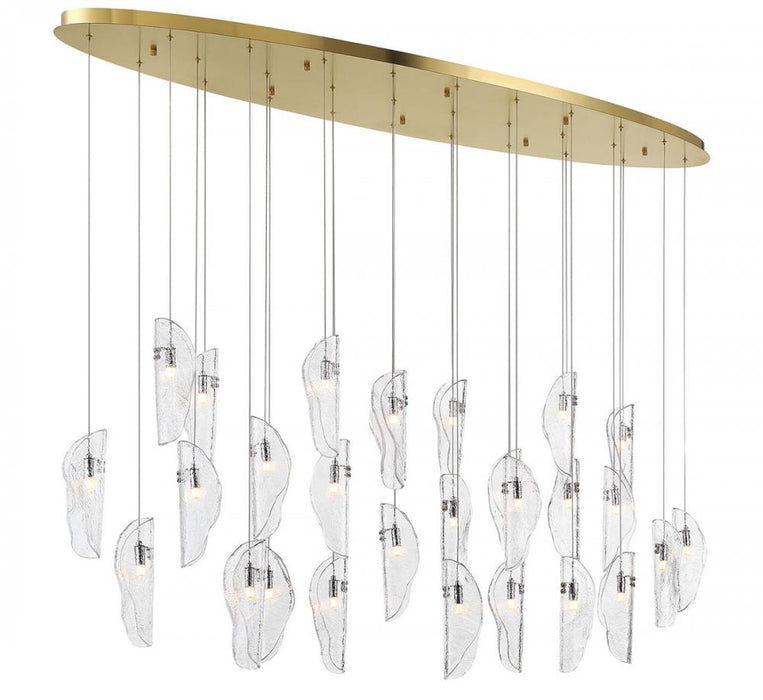 Sorrento, 28 Light Oval Led Chandelier, Clear, Gold Canopy | 12221-017-07