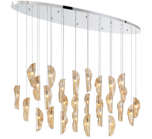 Sorrento, 28 Light Oval Led Chandelier, Amber,chrome Canopy | 12221-018-01