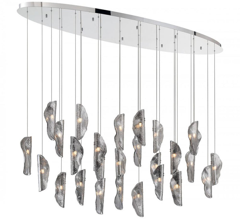 Sorrento, 28 Light Oval Led Chandelier, Smoke,chrome Canopy | 12221-019-01