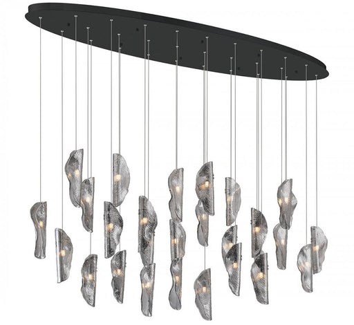 Sorrento, 28 Light Oval Led Chandelier, Smoke, Black Canopy | 12221-019-02