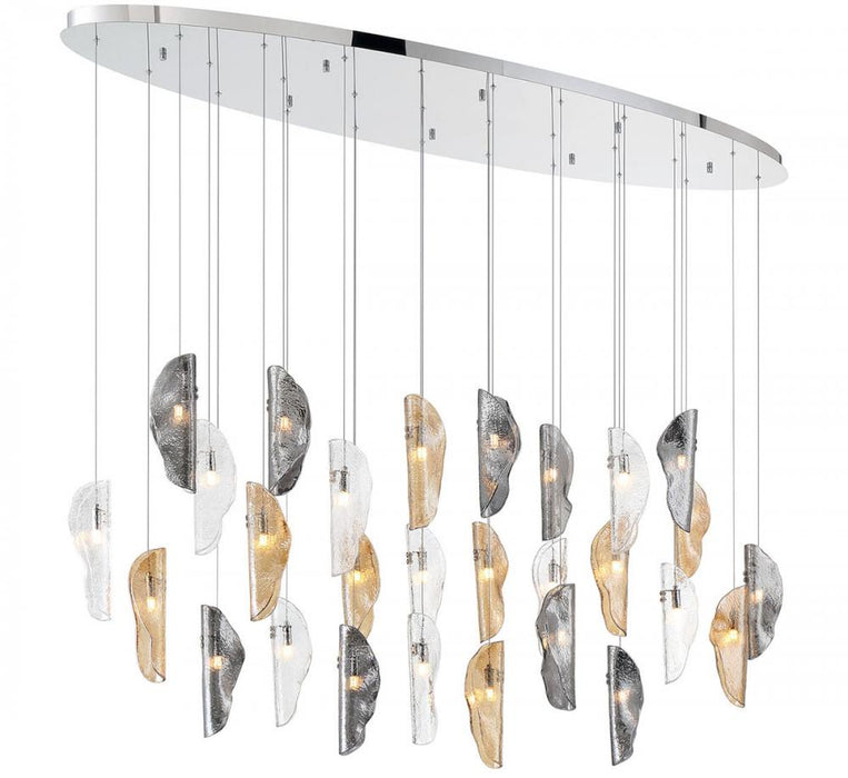 Sorrento, 28 Light Oval Led Chandelier, Mixed,chrome Canopy | 12221-023-01