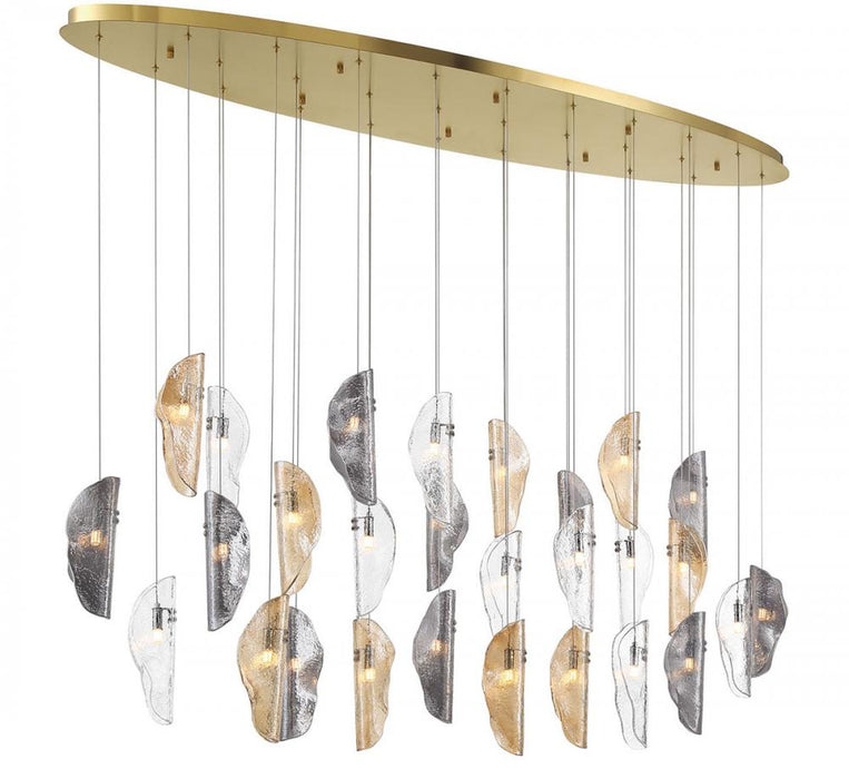 Sorrento, 28 Light Oval Led Chandelier, Mixed, Gold Canopy | 12221-023-07