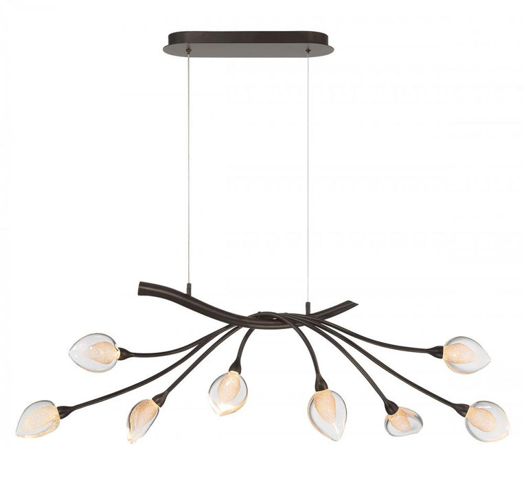 Modena, 8 Light Oval Led Chandelier, Black With Gold Accent | 12233-043