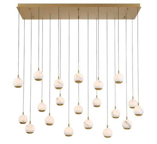 Baveno, 20 Light Rectangular Led Chandelier, Painted Antique Brass | 12240-030