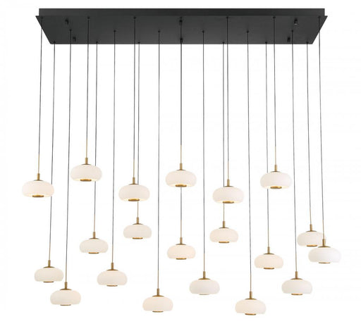 Adelfia, 20 Light Rectangular Led Chandelier, Matte Black | 12242-02