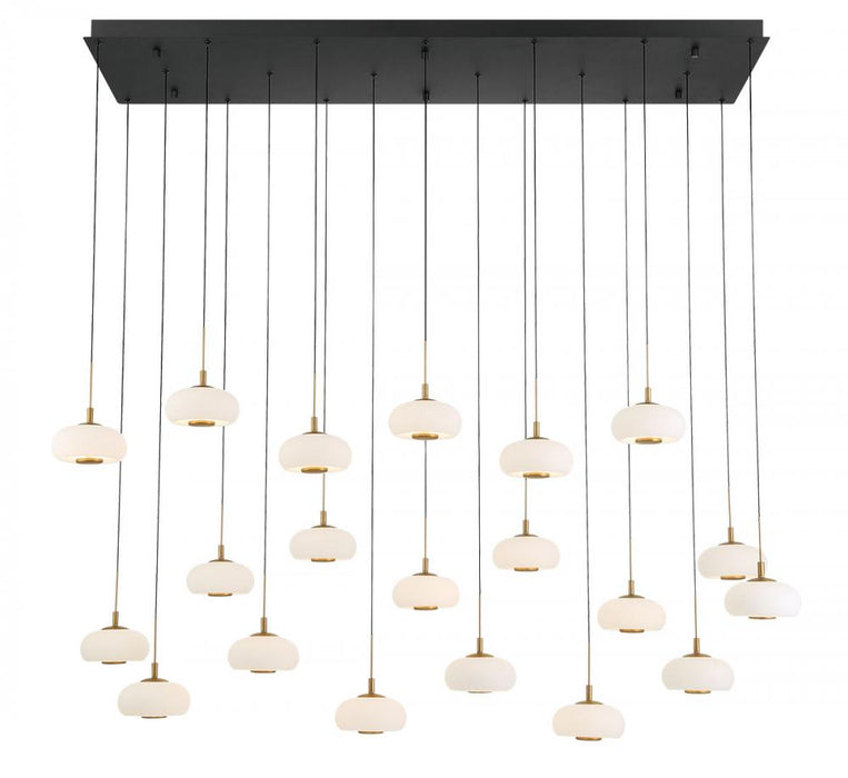 Adelfia, 20 Light Rectangular Led Chandelier, Matte Black | 12242-02
