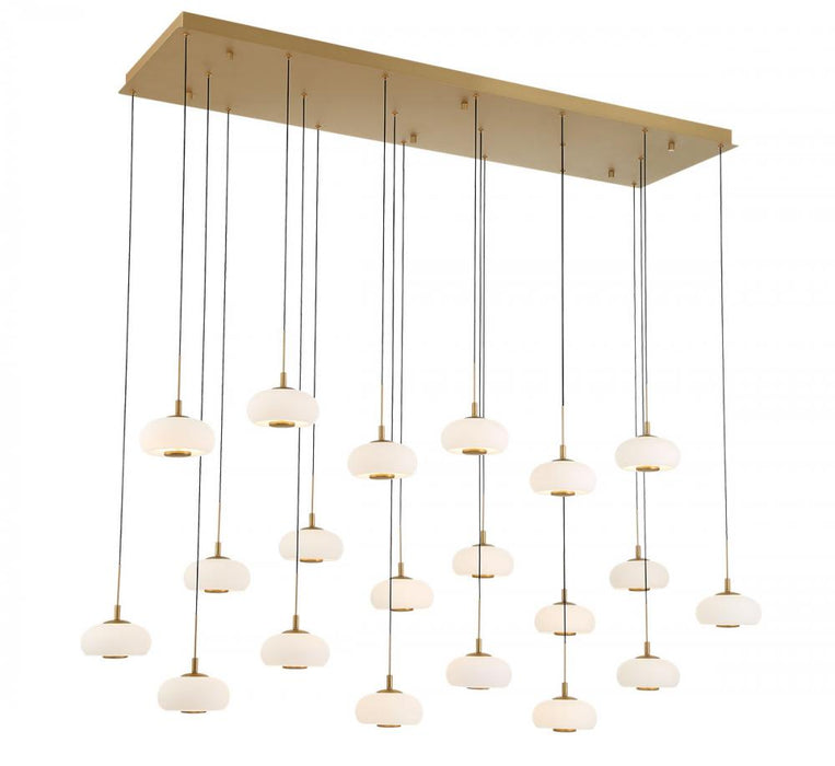 Adelfia, 20 Light Rectangular Led Chandelier, Painted Antique Brass | 12242-030