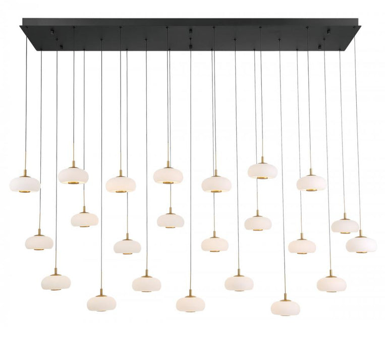 Adelfia, 23 Light Rectangular Led Chandelier, Matte Black | 12243-02