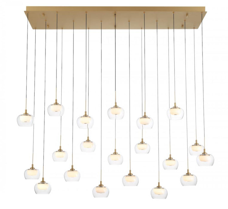 Manarola, 20 Light Rectangular Led Chandelier,painted Antique Brass | 12244-030