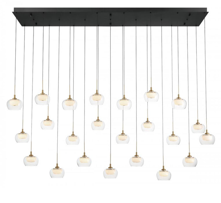 Manarola, 23 Light Rectangular Led Chandelier, Matte Black | 12245-02