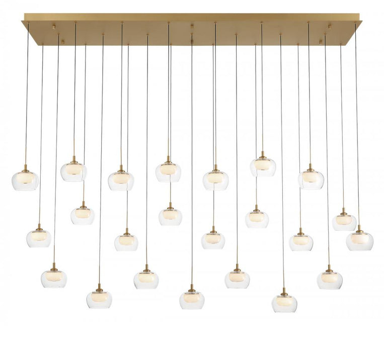 Manarola, 23 Light Rectangular Led Chandelier, Painted Antique Brass | 12245-030