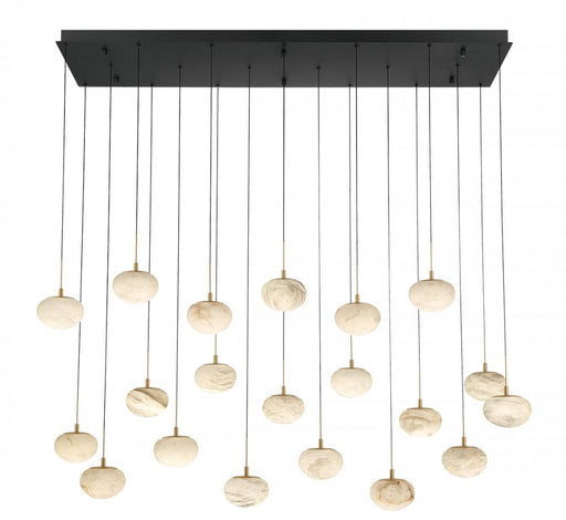 Calcolo, 20 Light Rectangular Led Chandelier, Matte Black | 12247-02