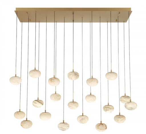 Calcolo, 20 Light Rectangular Led Chandelier, Painted Antique Brass | 12247-030