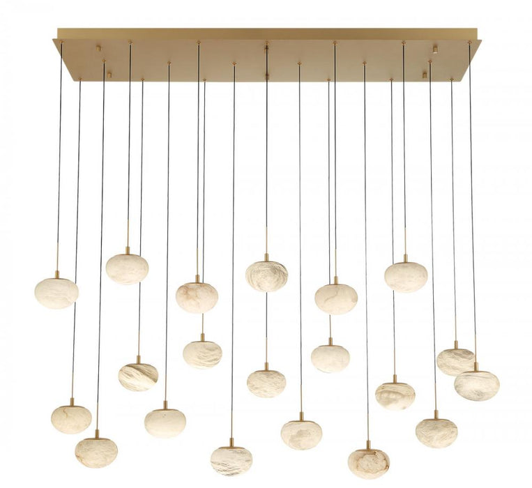 Calcolo, 20 Light Rectangular Led Chandelier, Painted Antique Brass | 12247-030