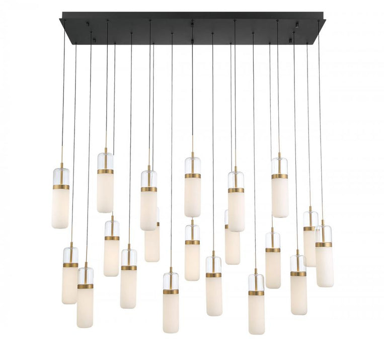Verona, 20 Light Rectangular Led Chandelier, Matte Black | 12248-02